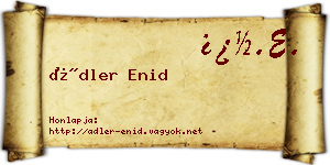 Ádler Enid névjegykártya